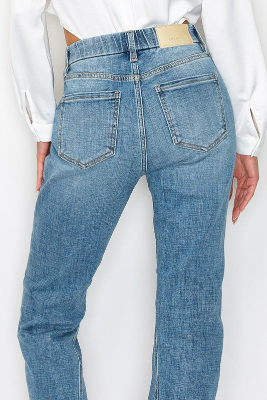 TUMMY CONTROL HIGH RISE STRAIGHT JEANS - Tigbul's Variety Fashion Shop