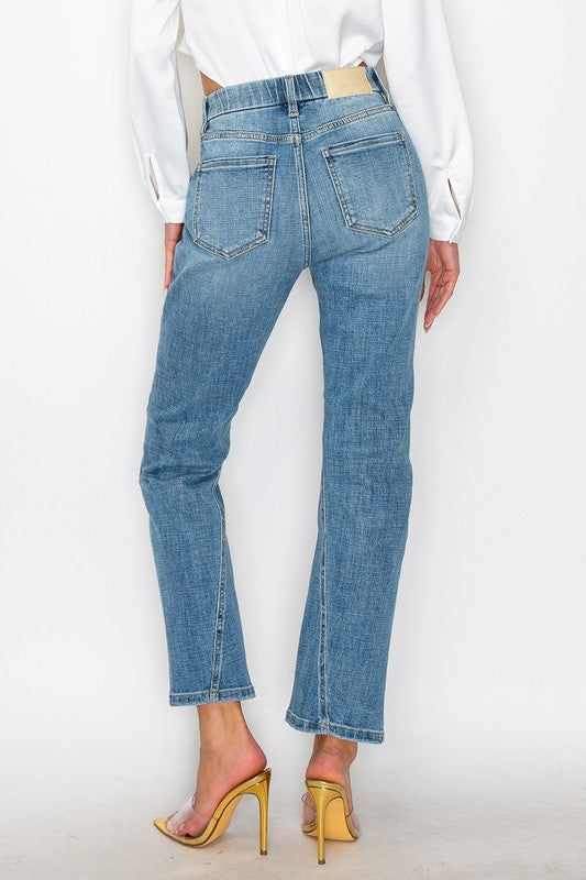 TUMMY CONTROL HIGH RISE STRAIGHT JEANS - Tigbul's Variety Fashion Shop