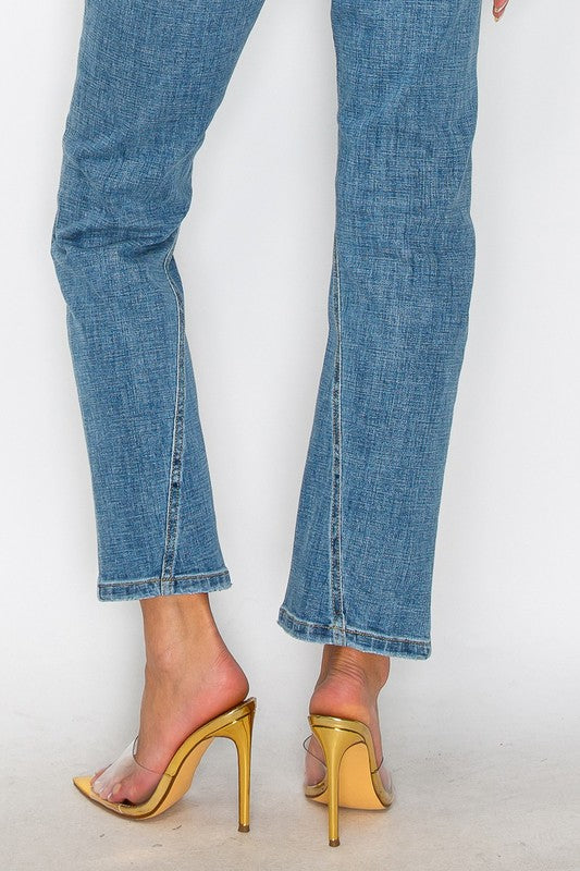 TUMMY CONTROL HIGH RISE STRAIGHT JEANS - Tigbul's Variety Fashion Shop