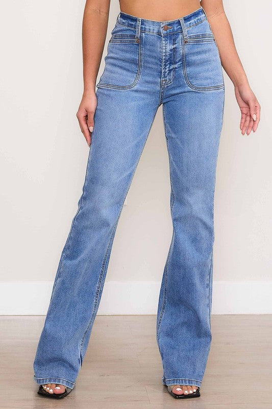 Square Pocket Bootcut Jeans - Tigbuls Variety Fashion