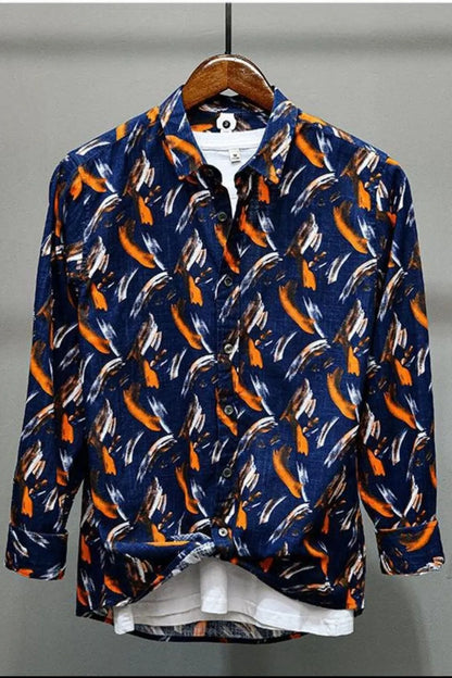 Men's Printed Button Up Long Sleeve Shirt - Tigbul's Variety Fashion Shop
