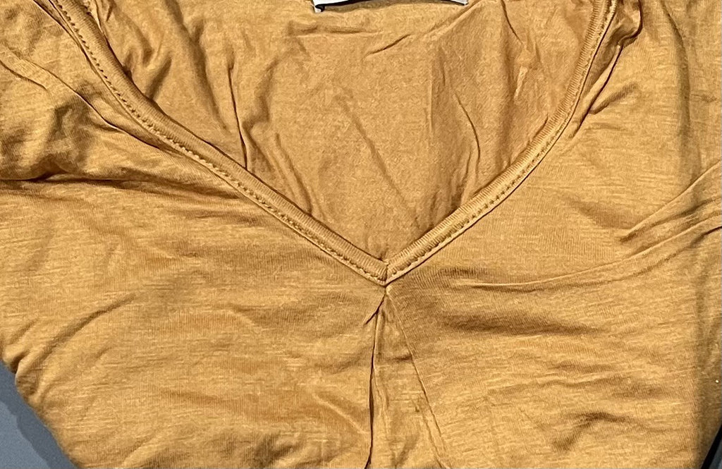 Mustard V-Neck Flounce Cape Top | Tigbuls Variety