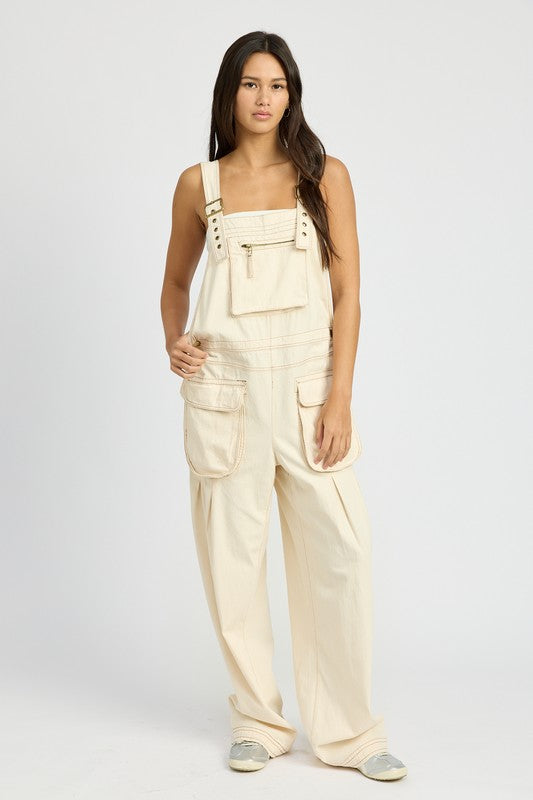 Women's Oversized Cargo Overalls - Tigbul's Variety Fashion Shop