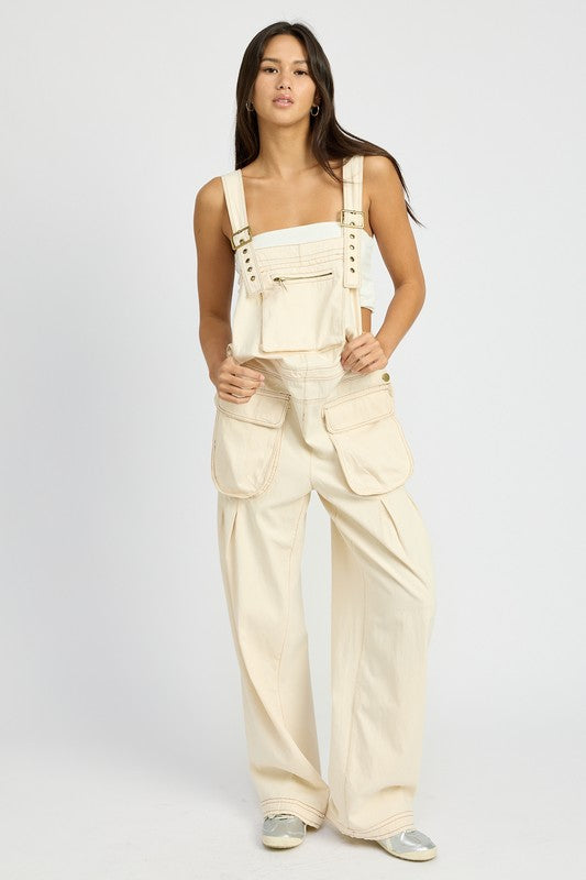 Women's Oversized Cargo Overalls - Tigbul's Variety Fashion Shop