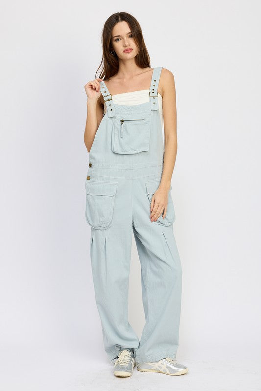 Women's Oversized Cargo Overalls - Tigbul's Variety Fashion Shop