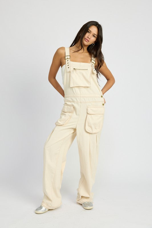 Women's Oversized Cargo Overalls - Tigbul's Variety Fashion Shop