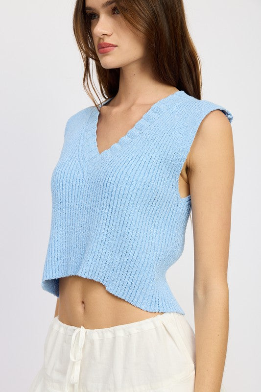 CROP VEST STYLE TOP - Tigbul's Variety Fashion Shop