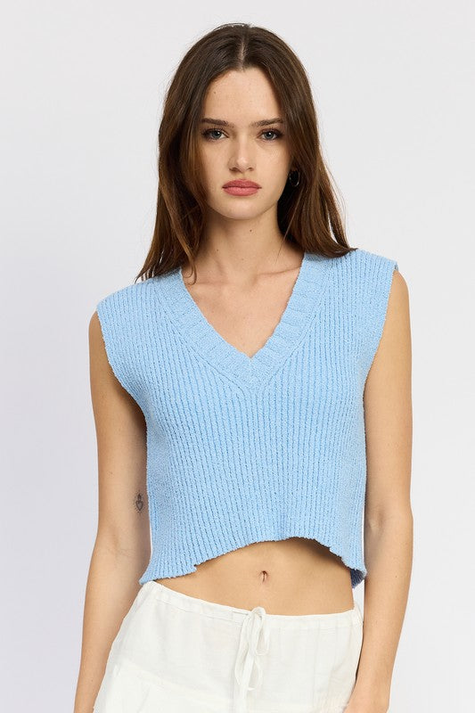 CROP VEST STYLE TOP - Tigbul's Variety Fashion Shop