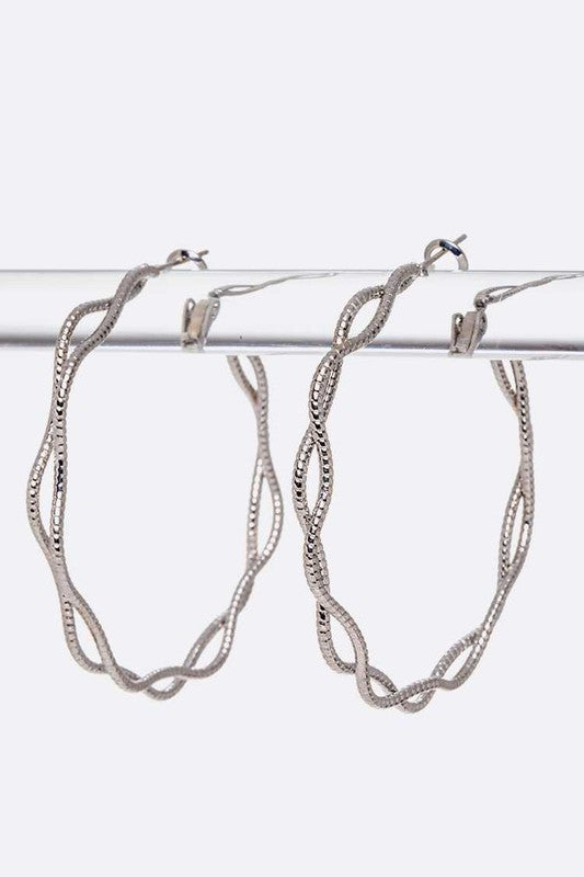 Textured Weaved Iconic Hoop Earrings - Tigbul's Variety Fashion Shop