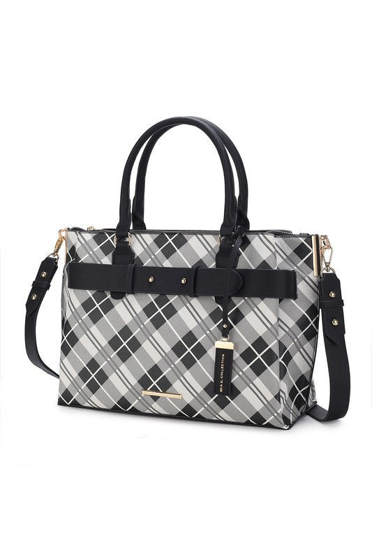 MKF Collection Vivian Plaid Satchel Bag by Mia K - Tigbul's Variety Fashion Shop