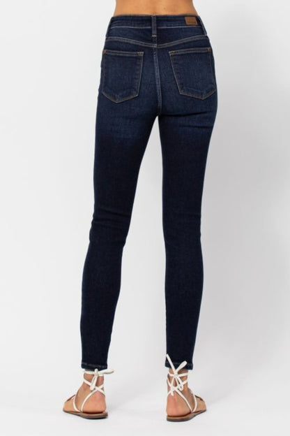 16W Judy Blue High Waist Handsand Dark Skinny Stretch  Jeans - Tigbul's Variety Fashion Shop