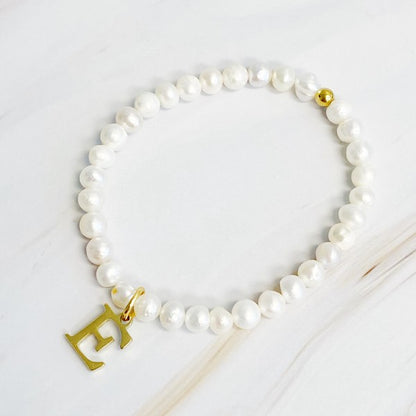 Freshwater Pearl Initial Charm Bracelet - Tigbul's Variety Fashion Shop