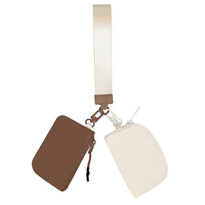 Nylon Double Pouch Clip On Wristlet Wallets - Tigbul's Variety Fashion Shop