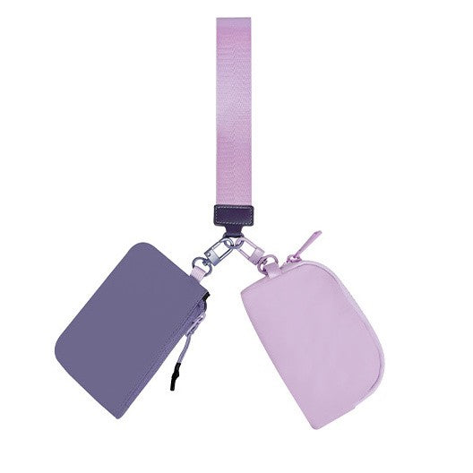 Nylon Double Pouch Clip On Wristlet Wallets - Tigbul's Variety Fashion Shop