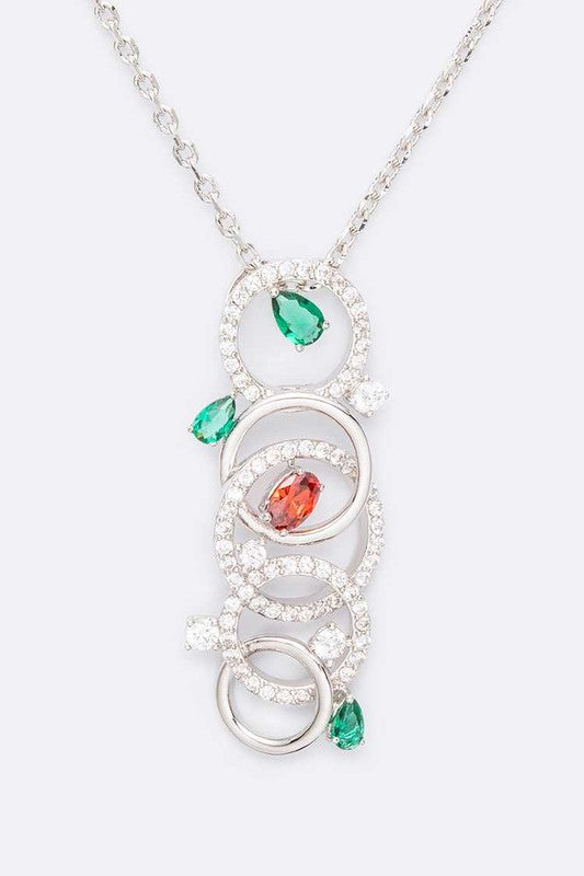 Cubic Zirconia Iconic Necklace Earrings Set - Tigbul's Variety Fashion Shop