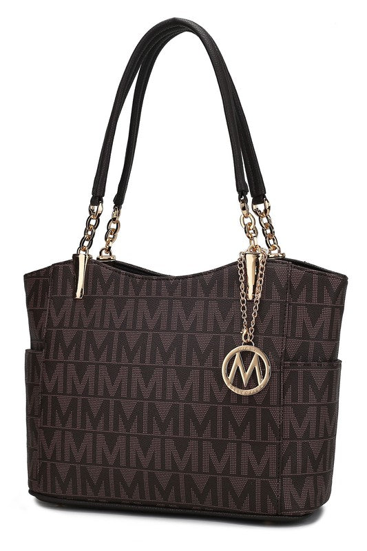 Braylee M Signature Tote in dunkelbraunem M-Monogramm mit Kettenhenkeln