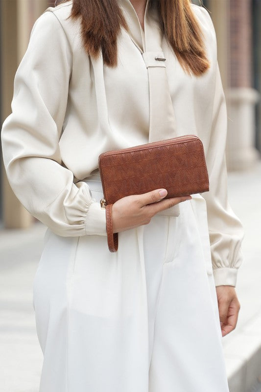 MKF Lisbette Embossed M Signature Wallet by Mia K - Tigbul's Variety Fashion Shop