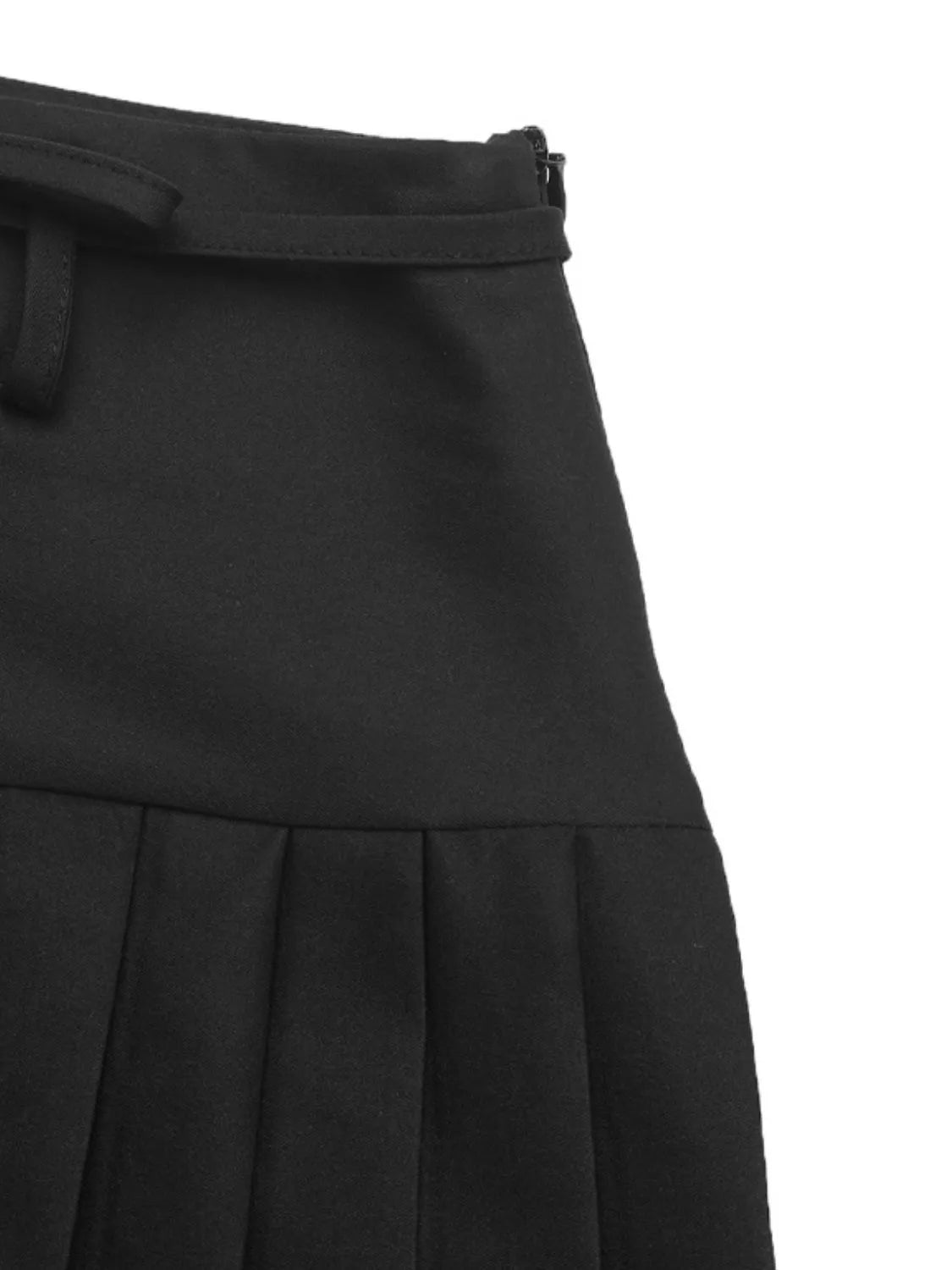 Tied Pleated Mini Skirt - Tigbul's Variety Fashion Shop