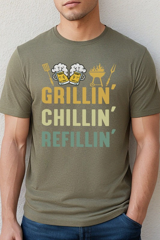 Fathers Day Gifts Grillin Chillin Refillin Tee - Tigbuls Variety Fashion