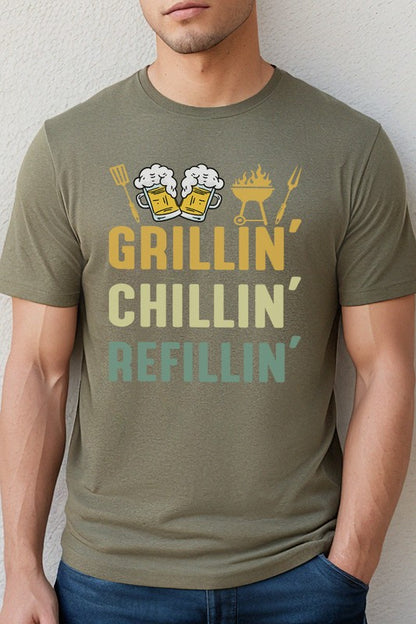 Fathers Day Gifts Grillin Chillin Refillin Tee - Tigbuls Variety Fashion