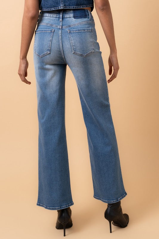 High Rise Relaxed Wide Leg Medium Wash Jeans - Tigbul's Variety Fashion Shop