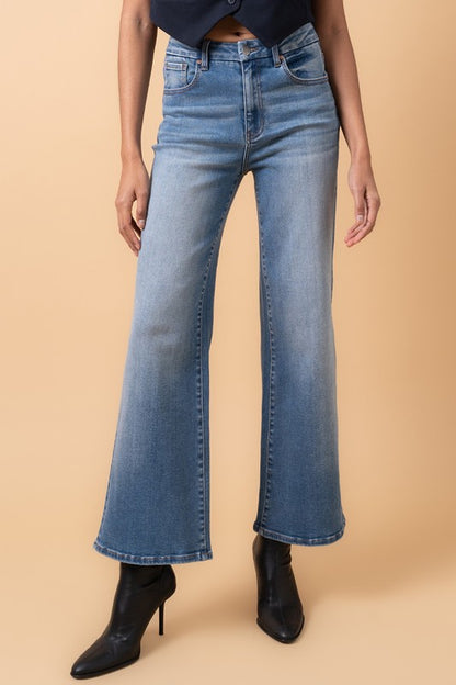 High Rise Relaxed Wide Leg Medium Wash Jeans - Tigbul's Variety Fashion Shop