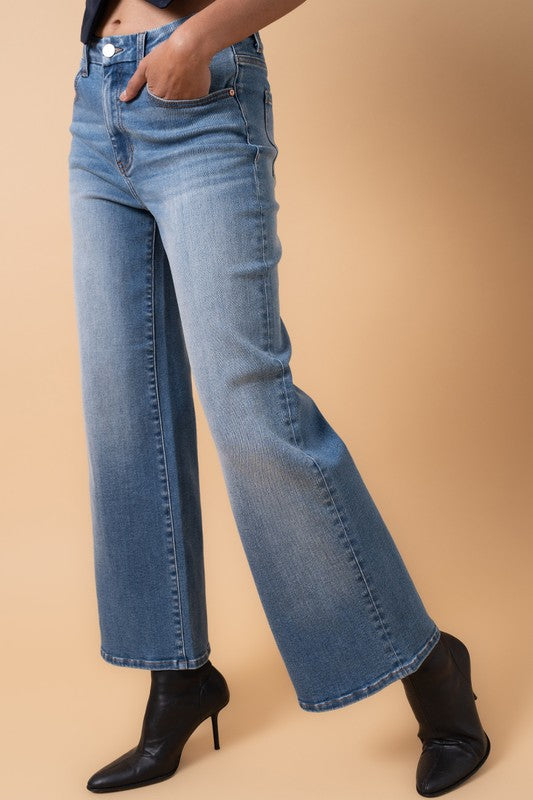 High Rise Relaxed Wide Leg Medium Wash Jeans - Tigbul's Variety Fashion Shop