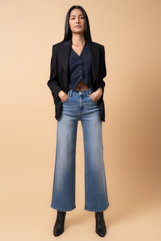 High Rise Relaxed Wide Leg Medium Wash Jeans - Tigbul's Variety Fashion Shop