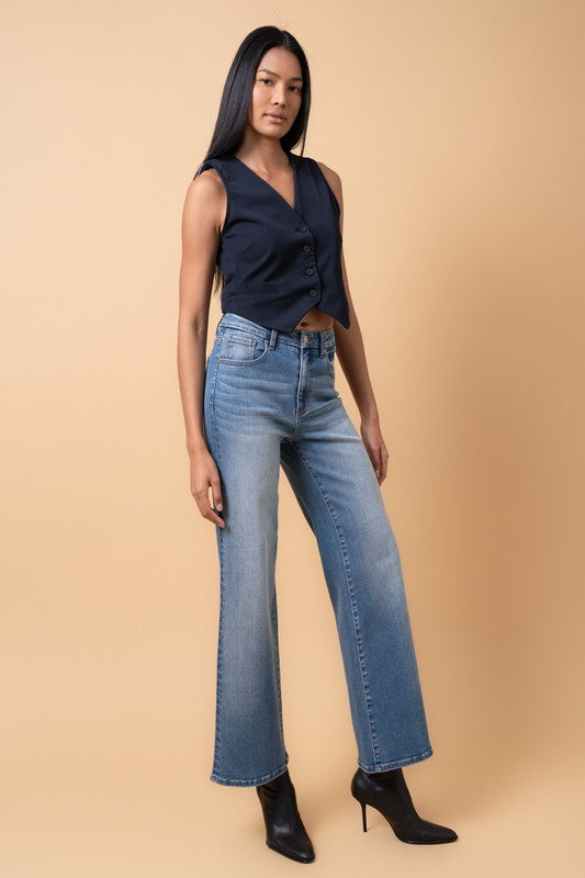 High Rise Relaxed Wide Leg Medium Wash Jeans - Tigbul's Variety Fashion Shop