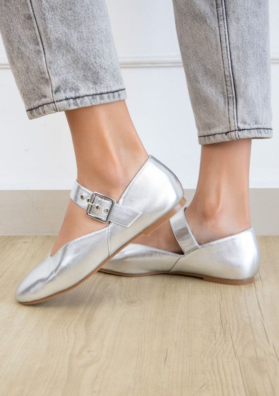 LEVI METALLIC BALLETINA FLAT - Tigbul's Variety Fashion Shop