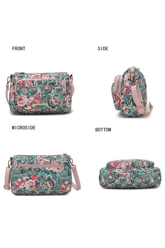 MKF Collection Rosalie Botanical Pattern Crossbody - Tigbul's Variety Fashion Shop