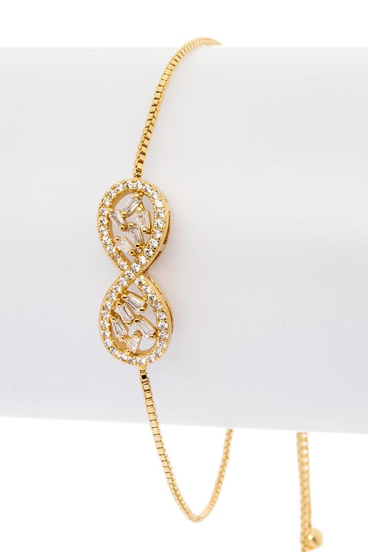 CZ Eternity Sign Bolo String Bracelet - Tigbul's Variety Fashion Shop