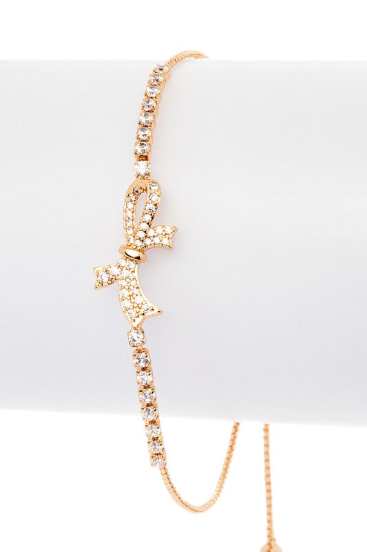 CZ Bowtie Dainty String Bracelet - Tigbul's Variety Fashion Shop