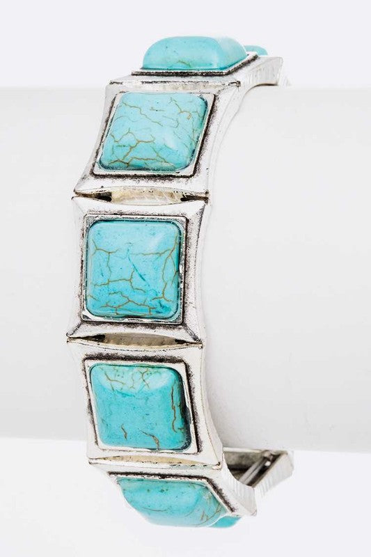 Stretch Square Stone Bracelet - Tigbul's Variety Fashion Shop