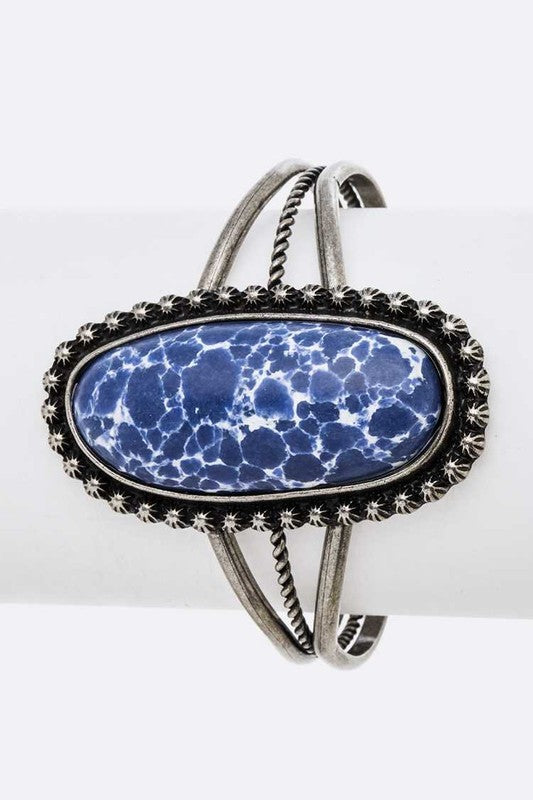 Oval Stone Bangle - Tigbul's Variety Fashion Shop