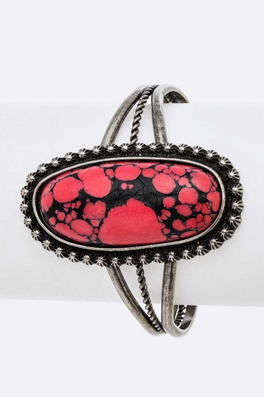 Oval Stone Bangle - Tigbul's Variety Fashion Shop