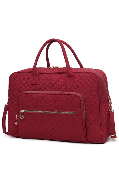 MKF Collection Jayla Solid Quilted Duffle Bag - Tigbul's Variety Fashion Shop