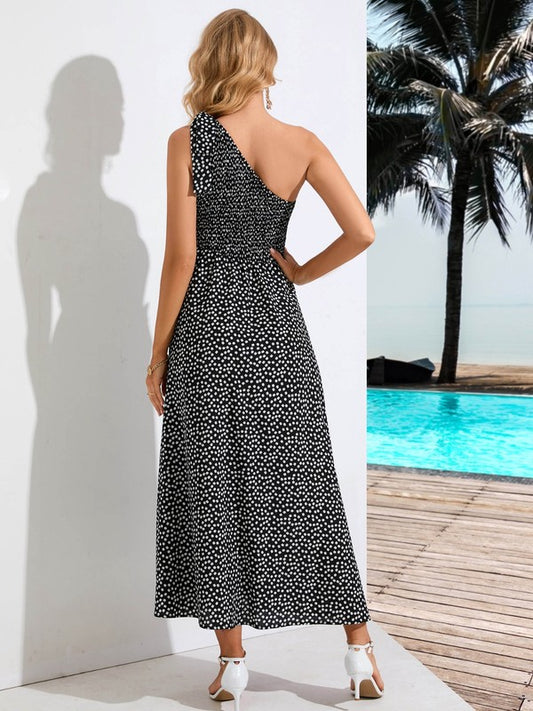 Zoe Single Shoulder  Dress - Tigbul's Variety Fashion Shop