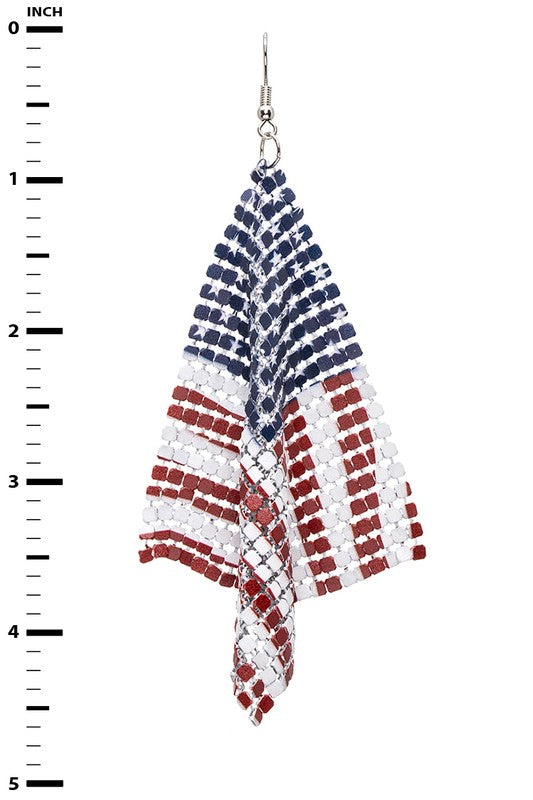 USA Flag Chainmail Iconic Earrings - Tigbul's Variety Fashion Shop