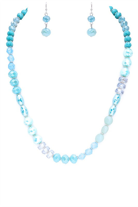 Crystal Station Collar Necklace Set - Tigbul's Variety Fashion Shop