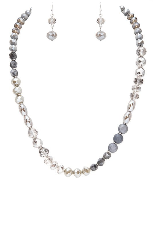 Crystal Station Collar Necklace Set - Tigbul's Variety Fashion Shop