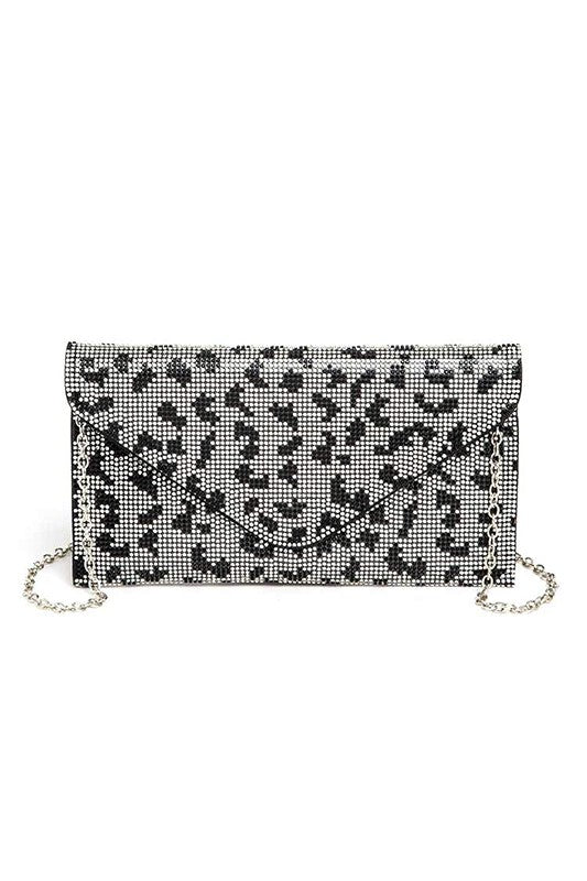 Rhinestone Animal Print Convertible Clutch - Tigbul's Variety Fashion Shop