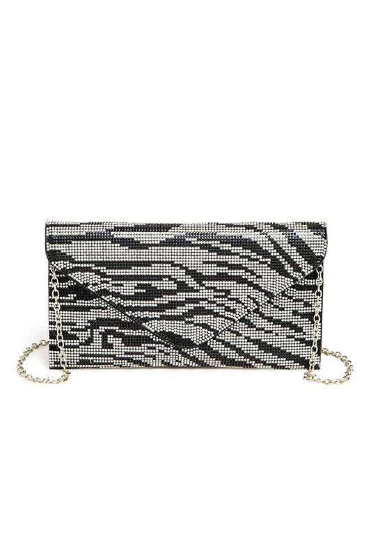 Rhinestone Animal Print Convertible Clutch - Tigbul's Variety Fashion Shop