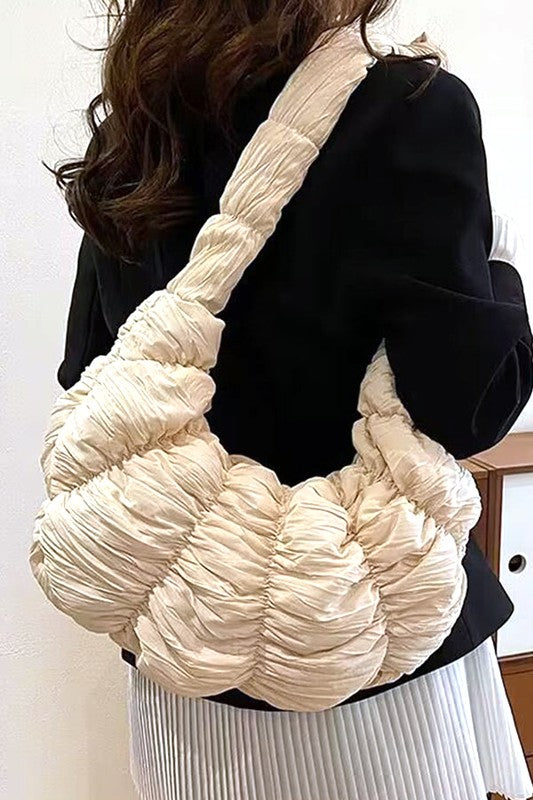 Quilted Puffer Oversize Hobo Bag - Tigbul's Variety Fashion Shop