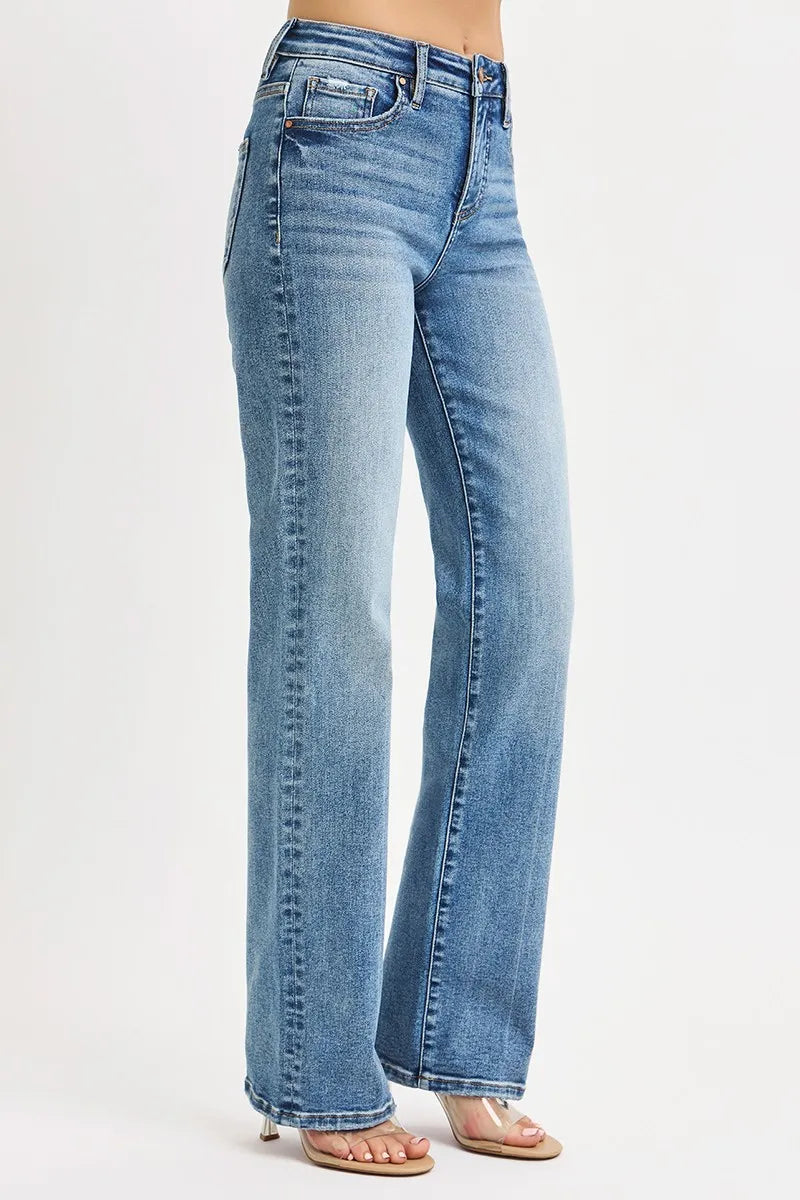 RISEN Full Size Tummy Control High Rise Straight Jeans Plus Size - Tigbul's Variety Fashion Shop
