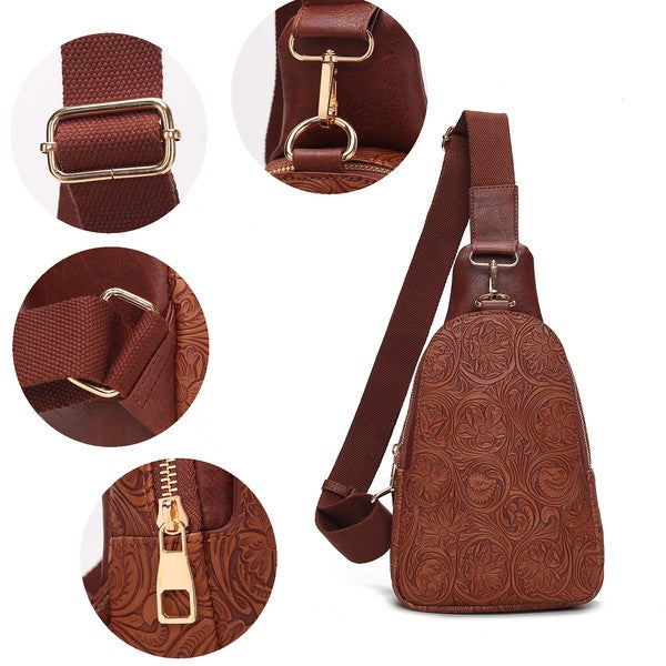 MKF Collection Millie  Embossed Sling bag by Mia K - Tigbul's Variety Fashion Shop
