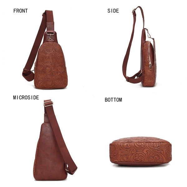 MKF Collection Millie  Embossed Sling bag by Mia K - Tigbul's Variety Fashion Shop