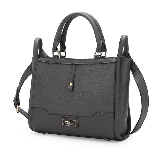 MKF Melody Vegan Leather Tote in Anthrazit mit Fronttasche und Schulterriemen