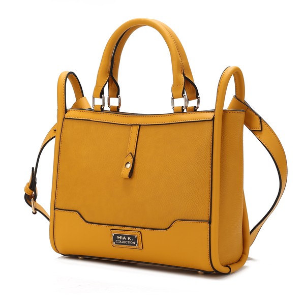 MKF Melody Vegan Leather Tote in Senf mit Doppelgriffen und Seitenriemen