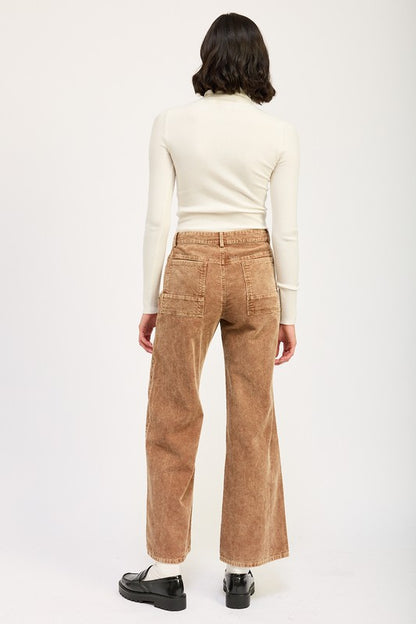 DISTRASSED CORDUROY PANTS - Tigbul's Variety Fashion Shop